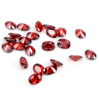 8*12mm Moissanite colorata Ovale sangue Rosso cristallo di vetro Moissanite per anelli di fidanzamento