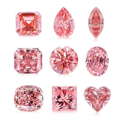 Rosso Radiante Taglio Diamante Loose Moissanite Gioielli Rosa Vivida Diamanti Coltivati in Laboratorio Moissanite