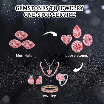 Rosso Radiante Taglio Diamante Loose Moissanite Gioielli Rosa Vivida Diamanti Coltivati in Laboratorio Moissanite