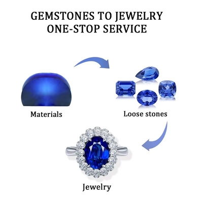 Coltivato in laboratorio Royal Blue Sapphire Cushion Cut Oval Pear Shape per la realizzazione di gioielli