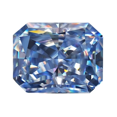 VVS 1ct Ghiaccio frantumato Radiante tagliato sciolto Moissanite diamante blu Melee Moissanite