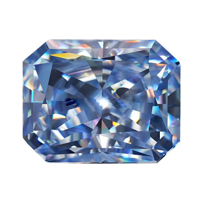VVS 1ct Ghiaccio frantumato Radiante tagliato sciolto Moissanite diamante blu Melee Moissanite