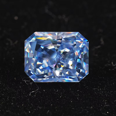 VVS 1ct Ghiaccio frantumato Radiante tagliato sciolto Moissanite diamante blu Melee Moissanite