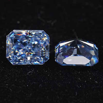 VVS 1ct Ghiaccio frantumato Radiante tagliato sciolto Moissanite diamante blu Melee Moissanite