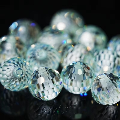 Materiale di gemma laboratorio sintetico creato perle di moissanite blu rotonde per la produzione di gioielli
