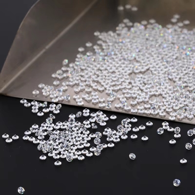 Anello di fidanzamento Bianco Diamante Moissanite 0,9 mm - 3 mm Dimensione Melee Zirconia Cubica