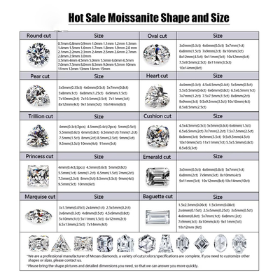 Diamante di moissanite di taglio ovale e brillante 3*5mm-10*14mm Piccolo per la produzione di gioielli
