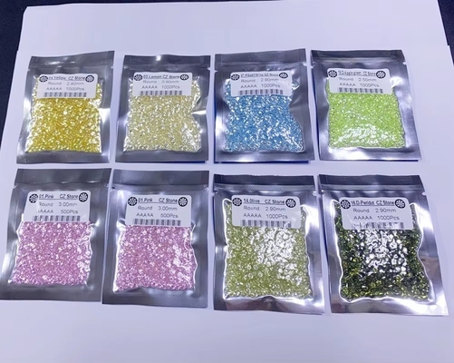 0.8mm 2mm 2.8mm Verde Rosa Blu Colore Moissanite Grado 3A 5A Piccole Dimensioni CZ Zirconia Cubica