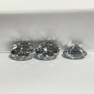 Ingrosso 0.5ct 1ct 2ct Grigio Mossinato diamante Gemma Grigio Colore ovale Perla Taglio sciolto anelli di nozze di moissanite naturale