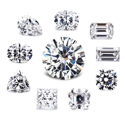 Certificato GRA taglio Bianco Moissanite Diamante Principessa Ovale Pera Asscher Radiante Smeraldo taglio sciolto pietre di moissanite VVS