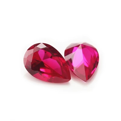 Rubino di stile vintage Moissanite corindone sintetico forma di pera 2x3 mm a 10x14 mm pietra preziosa libera per la produzione di gioielli
