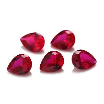 Rubino di stile vintage Moissanite corindone sintetico forma di pera 2x3 mm a 10x14 mm pietra preziosa libera per la produzione di gioielli
