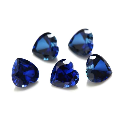 Gems Loose Gemstone Heart Cut 3x3mm To 10x10mm 33# 34# Blue Sapphire Pietre sintetiche
