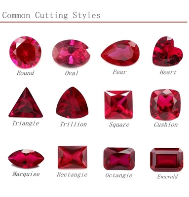 Princess Square Cut Rubino sintetico 5# Corindone Pietra preziosa Moissanite per anelli di fidanzamento
