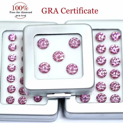 Fabbrica all'ingrosso Rosa Moissanite Diamante Rotondo Taglio Brillante 3.0mm-12.0mm VVS1 pietre di moissanite sciolte 4 carati anello