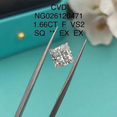 Certificato IGI NGIC Laboratorio Cresciuto Diamante Principessa Quadrato Taglio 1.66ct F VS2 Loose Hpht Cvd Diamante Moissanite