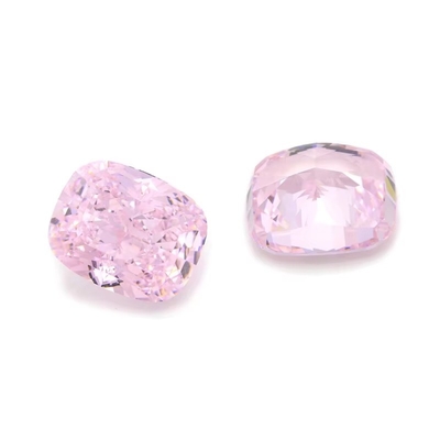 4k Ghiaccio Taglio Cz pietre colore rosa cuscino forma 7x6mm 10x8mm gemma sciolta zirconia cubica sintetica
