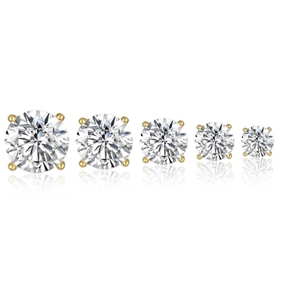Orecchini di moda coreana Gioielli 925 Sterling Silver Classic Orecchini mono diamanti 2-10mm Zirconia Stud Orecchini Per Donne