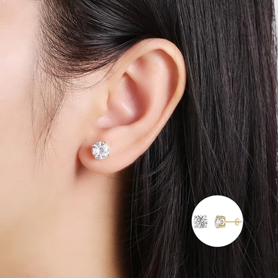 Orecchini di moda coreana Gioielli 925 Sterling Silver Classic Orecchini mono diamanti 2-10mm Zirconia Stud Orecchini Per Donne