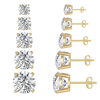 Orecchini di moda coreana Gioielli 925 Sterling Silver Classic Orecchini mono diamanti 2-10mm Zirconia Stud Orecchini Per Donne