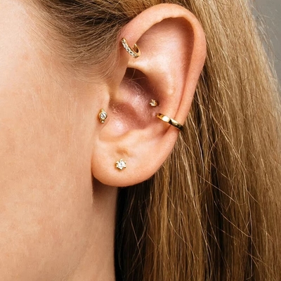 925 Sterling Silver Wholesale Gioielli Minimalisti Piccoli 925 Sterling Silver Zircon Stud Orecchini Dorati Orecchini Per Donne