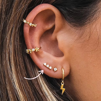 925 Sterling Silver Wholesale Gioielli Minimalisti Piccoli 925 Sterling Silver Zircon Stud Orecchini Dorati Orecchini Per Donne