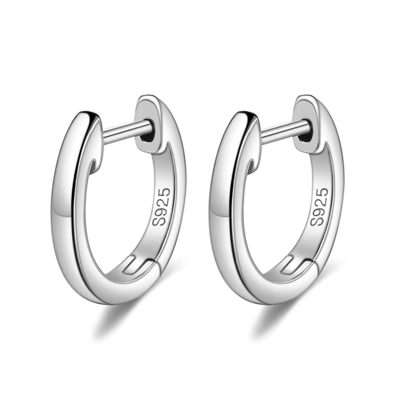 Orologio Placcato 925 Sterling Argento Manichetta Piana Orecchini Oro Vermeil Hoop Huggie Piccoli Orecchini Stud Donne Gioielli