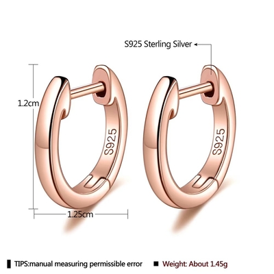 Orologio Placcato 925 Sterling Argento Manichetta Piana Orecchini Oro Vermeil Hoop Huggie Piccoli Orecchini Stud Donne Gioielli