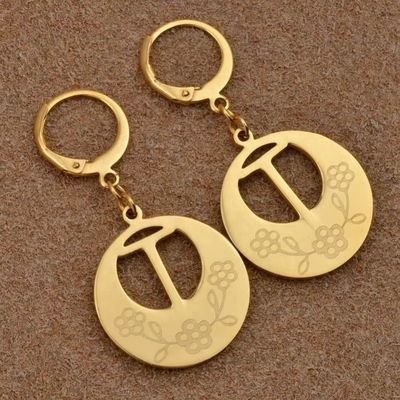 Stivali di moda orecchini iniziali in argento sterling personalizzare gioielli 18K oro placcato orecchini di lettere di moda