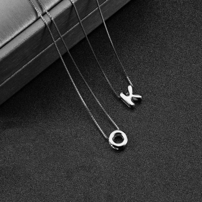 Moda Minimalista Gioielli 925 Sterling Silver Simple Necklace 26 Lettere Alfabeto Necklaces Per Donne
