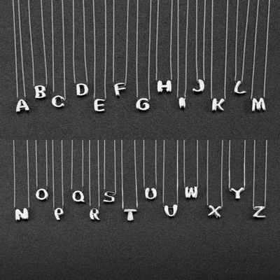 Moda Minimalista Gioielli 925 Sterling Silver Simple Necklace 26 Lettere Alfabeto Necklaces Per Donne