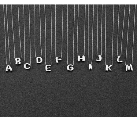 Moda Minimalista Gioielli 925 Sterling Silver Simple Necklace 26 Lettere Alfabeto Necklaces Per Donne