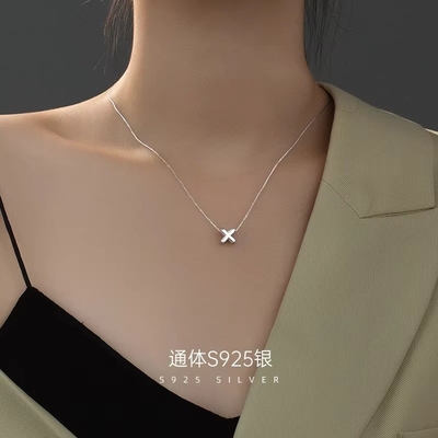 Moda Minimalista Gioielli 925 Sterling Silver Simple Necklace 26 Lettere Alfabeto Necklaces Per Donne
