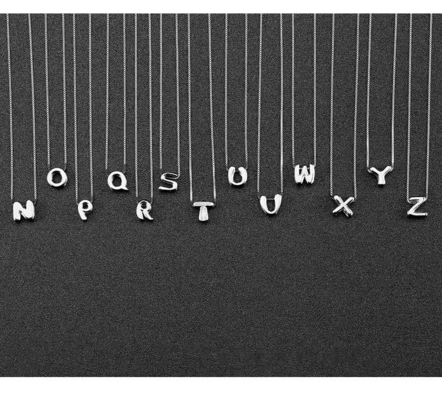 Moda Minimalista Gioielli 925 Sterling Silver Simple Necklace 26 Lettere Alfabeto Necklaces Per Donne