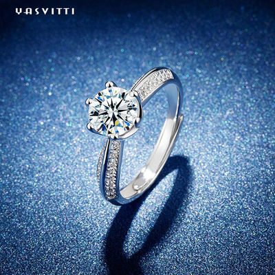 ODM di 0.07oz 0.57in Sterling Silver Faith Ring intorno all'anello tagliato di zircone
