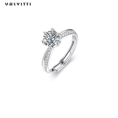 ODM di 0.07oz 0.57in Sterling Silver Faith Ring intorno all'anello tagliato di zircone