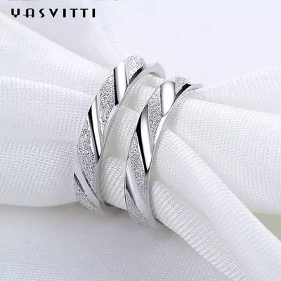 2.11g SGS dell'anello di Sterling Silver Rings Silver Engraved del solido di festival 19mm