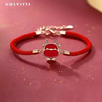 19.5cm ODM rosso del braccialetto della corda di Sterling Silver Jewelry Bracelets Heart CZ da 2,9 grammi