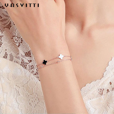 braccialetto d'argento senza piombo del cursore del braccialetto 925 del quadrifoglio 0.12oz di 20cm