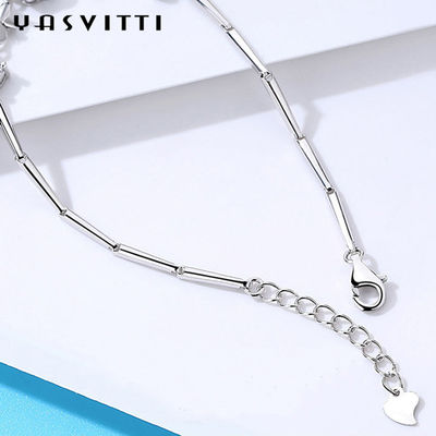 braccialetto d'avanguardia del quadrifoglio dello SGS di 7.7in 0.15oz Sterling Silver Jewelry Bracelets