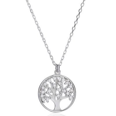 10 collana di zircone di nozze 5A della collana del pendente dell'albero della vita di grammo 0.02m