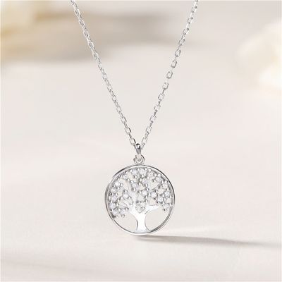 10 collana di zircone di nozze 5A della collana del pendente dell'albero della vita di grammo 0.02m