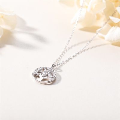 10 collana di zircone di nozze 5A della collana del pendente dell'albero della vita di grammo 0.02m