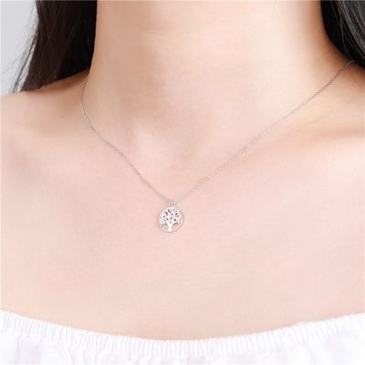 10 collana di zircone di nozze 5A della collana del pendente dell'albero della vita di grammo 0.02m