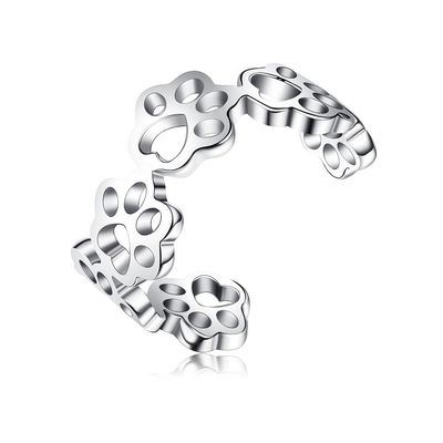Uomini della zampa S925 Sterling Silver Opening Ring Fashion dell'animale domestico ed anelli delle donne