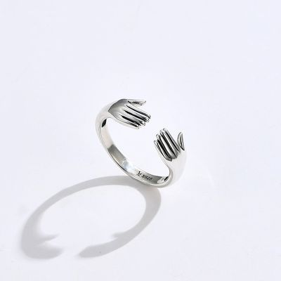 Anello di Ring For Women 925 Sterling Silver Double Hand Shape del dito