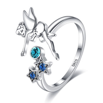 SGS d'argento aperto libero dell'anello di 0.08oz 21.1mm Sterling Silver Angel Ring Nicke