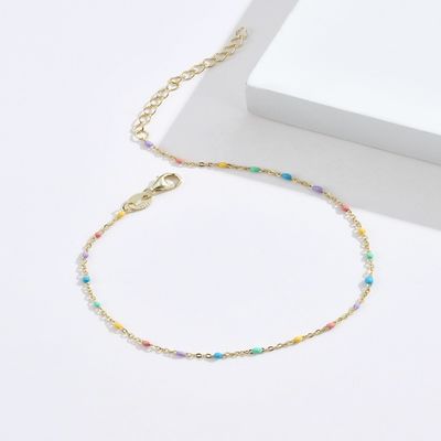 21.2cm braccialetto S925 di zircone di Sterling Silver Rainbow Bracelet Unisex da 0,8 grammi