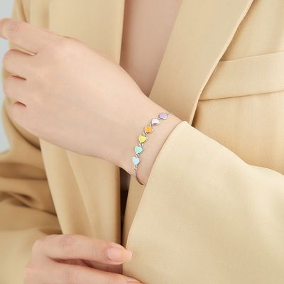 braccialetto d'argento del cursore della palla di 0.14oz 8.3in Sterling Silver Slider Bracelets 5A CZ