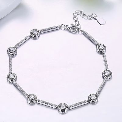 braccialetto regolabile del braccialetto di 8.07in 5.4g Sterling Silver Jewelry Bracelets S925 5A
